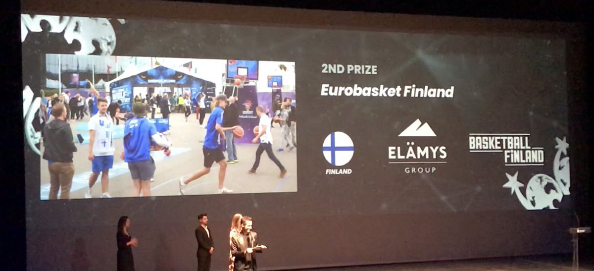 petrihollmen's tweet image. Stunning performance by @ElamysGroup who takes the 2nd position in the category of Best Sports Events with their #susijengi #eurobasket #event! Congrats!! @jussiv @BeaWorldFest #eventprofs #basketball