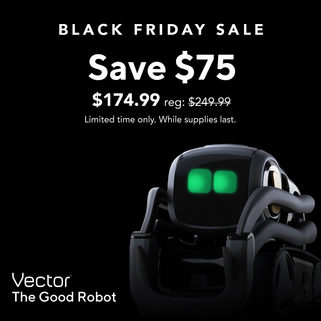 DDL_Robotics's tweet image. Save $75 on #VectorRobot now through Nov. 25 in the US. go.anki.com/2zpQij4