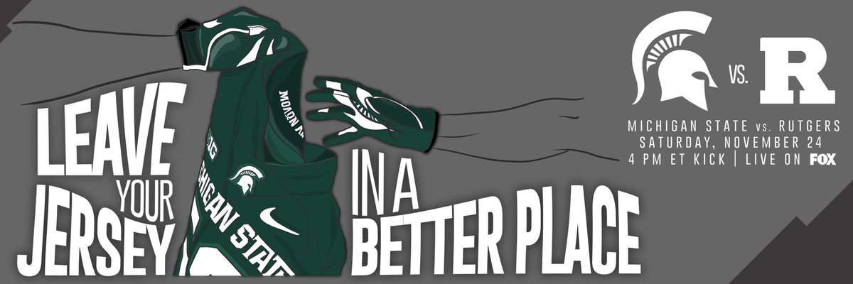 MSU_Football's tweet photo. Thank you to all of the seniors! #GoGreen #HEAVE #BeatRutgers https://t.co/2lHMxfeDdN