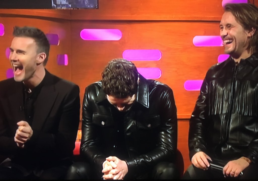 TakeThatForevz's tweet photo. LOVE THESE BOYS ❤️❤️❤️ @takethat @GaryBarlow @HowardDonald @OfficialMarkO #GrahamNorton https://t.co/4DI8iZ4glg