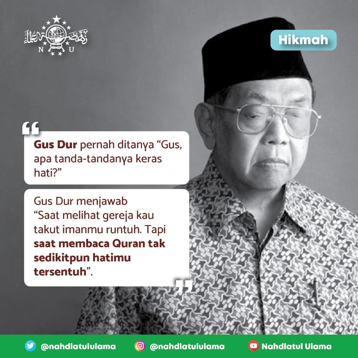 Nahdlatul Ulama On Twitter Hikmah Gus Dur Pernah Ditanya Gus