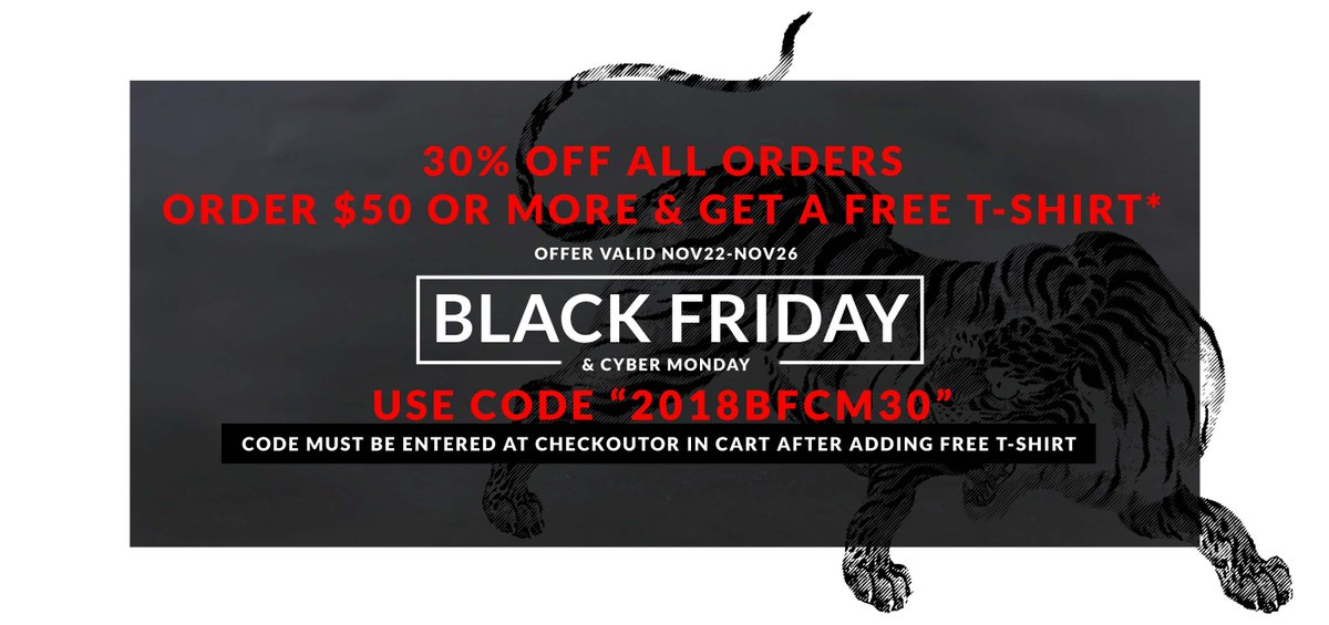 30% OFF + FREE T-Shirt* - Black Friday is here!!! - eepurl.com/dOObnP