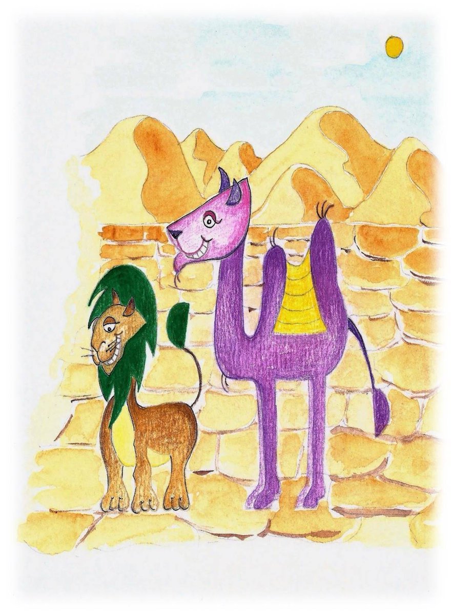 PipAndFriends's tweet photo. "And I'm Joey. What's your name? My name is Lugey", the camel said. "And I'm Roor. Where are you going?" "We're going to the Land of Blue Trees".  After they asked their parents if it was okay we began walking. https://t.co/WsgZ4JDRVZ