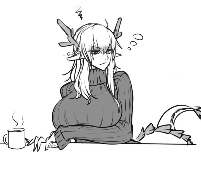 朝は機嫌が悪そうなこうりゅうさんのイラストです 