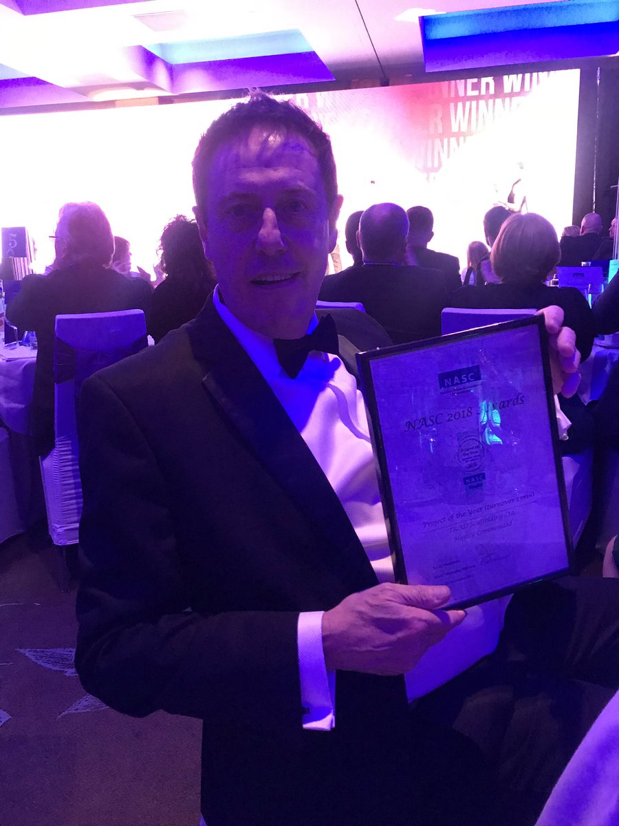TRAD_Scaff's tweet photo. We are honoured to have receive a Highly Commended for our Intu Watford Roof Project #NASCAWARDS Project of the Year Award. This was a particularly difficult job due to the changing dimensions of the roof and we once again thank everyone who was involved in this job. https://t.co/R1gCzMWZDx