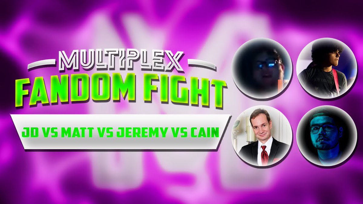 MultiplexYT's tweet photo. Today on #FandomFight:

@JDWestfilms v @OTOYTMusic v Jeremy Adams v @CainXCVII - https://t.co/frfioyVPue

#ArkhamKnights (@rbrtprkr98/@TimLovesMovies) v #Smartacus (@JKMemeQueen/???) - https://t.co/47uCU2hrH1

@MovieNerdReview v Jen v @DutchMovieGuy - https://t.co/CzTvAIdHqL https://t.co/wLpAUPTydY
