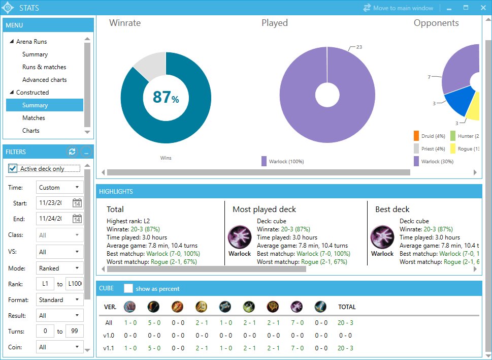 I just hit Rank 1 Legend for the first time ever with Cubelock with a 20-3 score from L161.