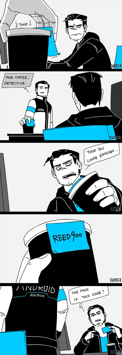 Cute_C3's tweet photo. Gavin is going to have nightmares UvU <3

#dbh  #DetroitBecomeHuman #Reed900 #GavinReed #RK900 #gavinxrk900 #cutec3  #forthwall #gavin900 #rk900xgavin #dbhgavin #comics #webcomic  #comicstrip #funny #comedy https://t.co/EeHJNLvjKq