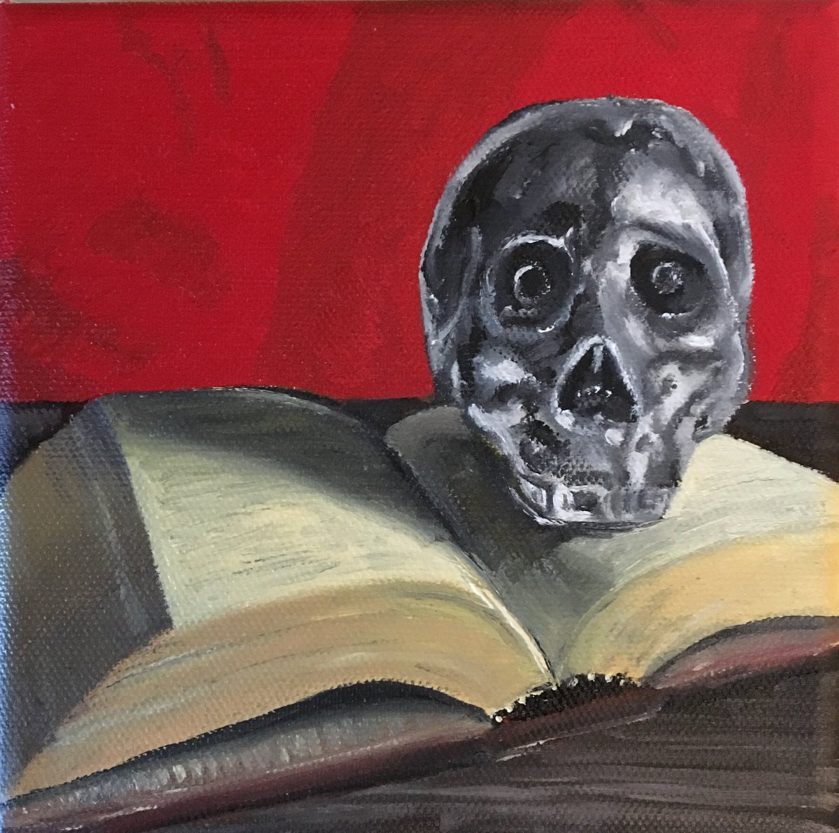 SabiChaudry's tweet photo. My painting, Vanitas Rouge, is on exhibit at @HashtagGallery. (It sold!) 🔴 #toronto #torontoart https://t.co/pQThEfhPuS