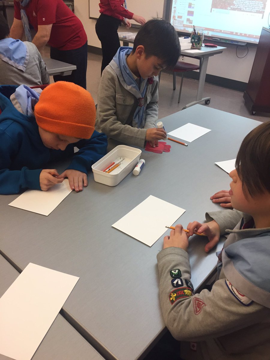 TuscanyCubs's tweet photo. Tuscany Cubs making postcards at the Military Museums in Calgary. #ScoutsCanada #ScoutsDoStuff https://t.co/k8TYr5mFni
