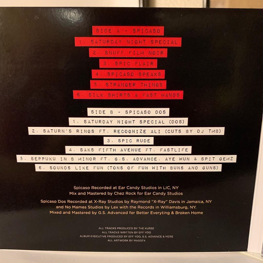 OGeffyoo's tweet photo. Spicaso Dos Tracklist | 11/26/18 on CD and digital retailers everywhere #spicaso #spicasodos https://t.co/OcXE84wriv