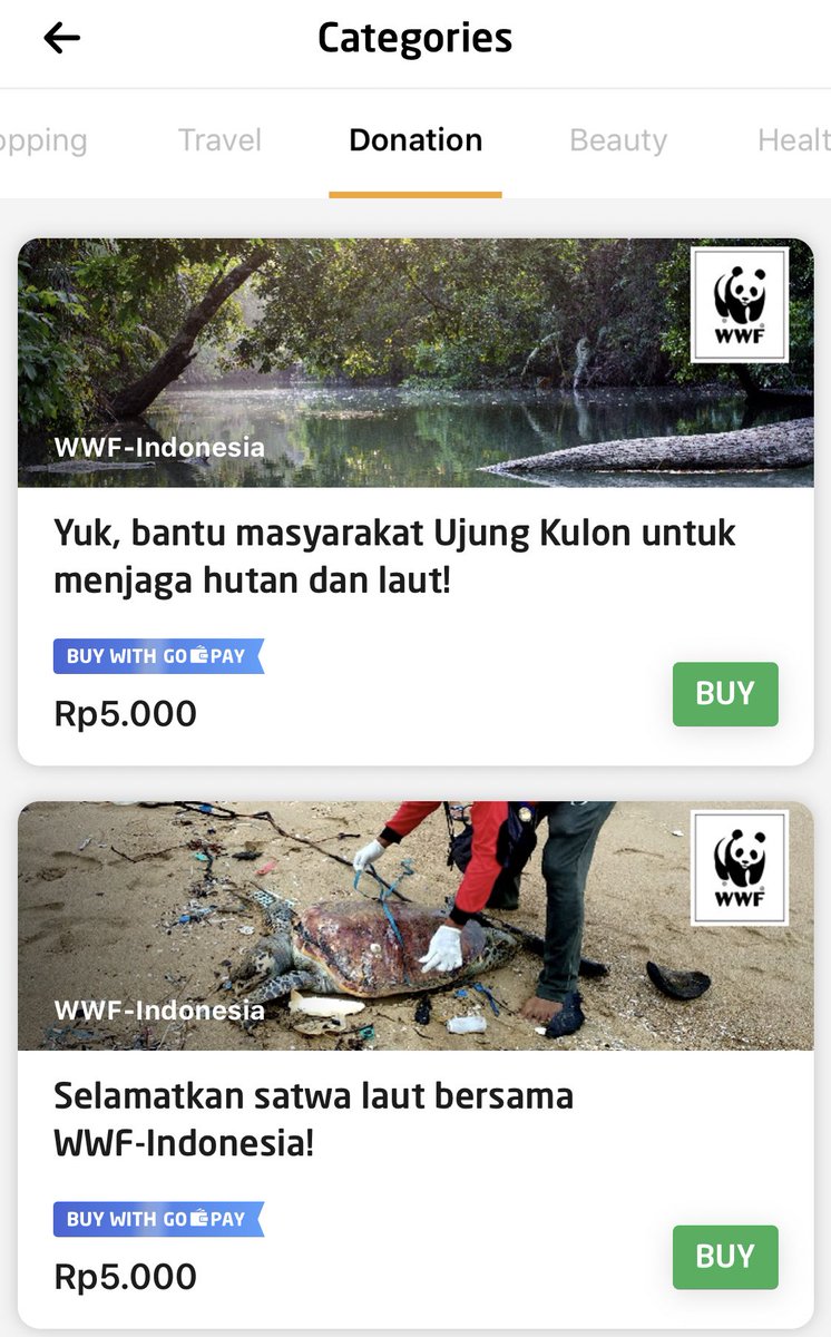 WWF_ID's tweet image. Apakah kamu pengguna aplikasi GO-JEK dan OVO? Temukan beberapa program kerja #WWFID di menu DEALS, dan dukung kami dengan mendonasikan sebagian saldo dompet elektronikmu! ❤️🐼