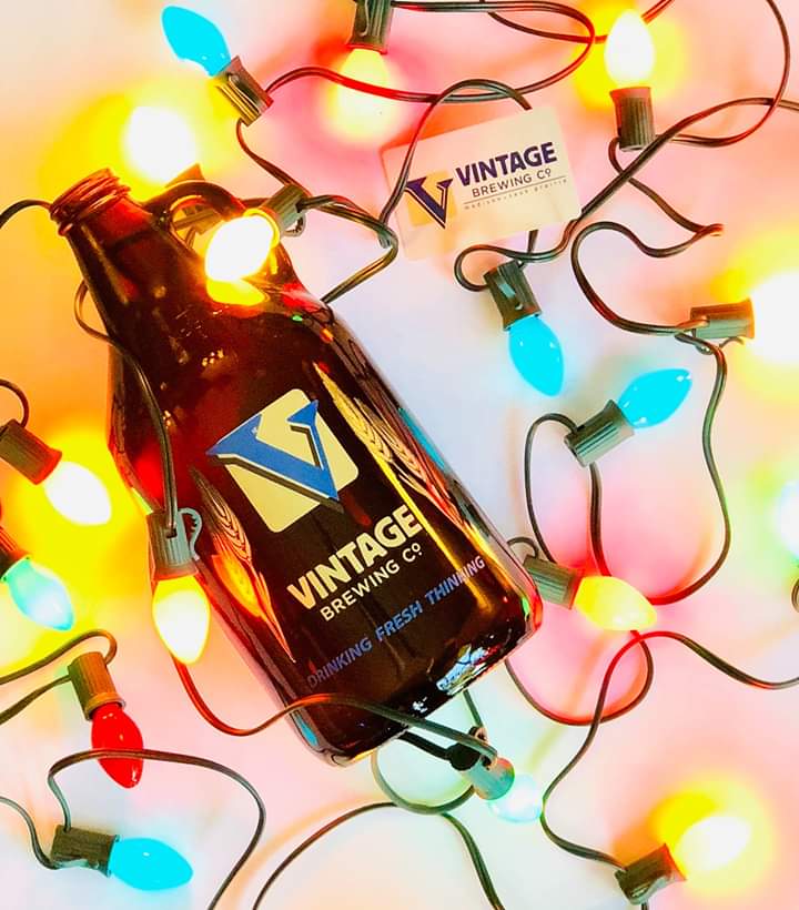 Someone around here got happy with the the holiday lights. Growler &amp; fills and gift card deals..