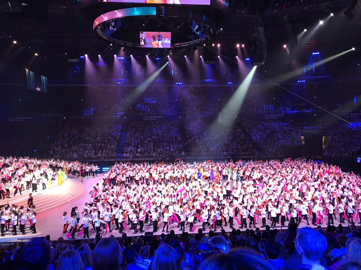 HelenMorgani's tweet photo. #SchoolsSpectacular Colour, diversity, inclusion, talent. A proud educator enjoying the show with my proud daughter (student) #PublicEduction @NSWEducation @nswppa https://t.co/pswrw38B3L