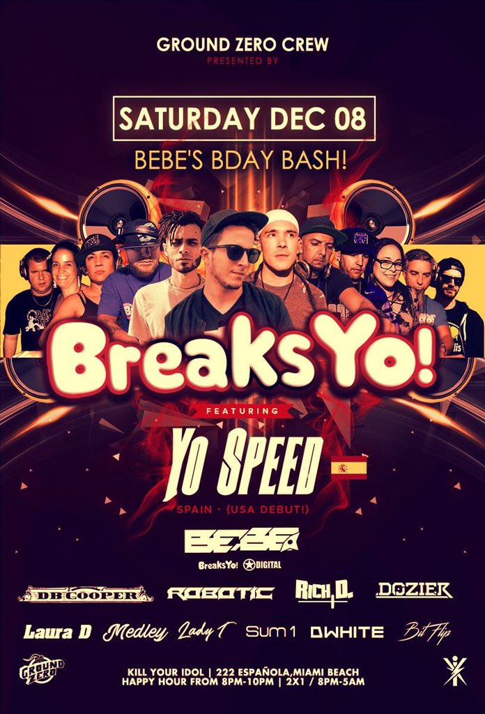 djdavidwhite813's tweet image. Next up catch myself going b2b with my man @DJBitFlip on support for #YoSpeed at another  #BreaksYo #Breaks #BreakBeat #Miami #Bass #Garage #Bassline #SouthBeach