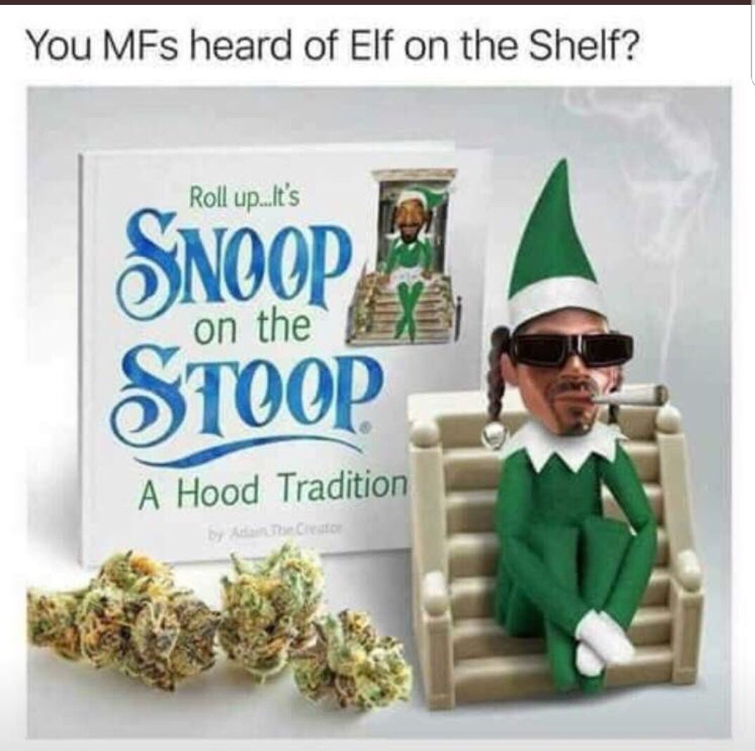 FearInnes's tweet image. You’ve heard of #ElfOnAShelf, at #FYFCStudios we celebrate with #SnoopOnAStoop  🍁🔥💨💨
.
.
#cannabis #marijuana #weed #cannabiscommunity #thc #weedstagram #weedporn #cannabisculture #highlife #high #dabs #kush #smoke #highsociety #stoned #dank #hightimes #sativa #indica