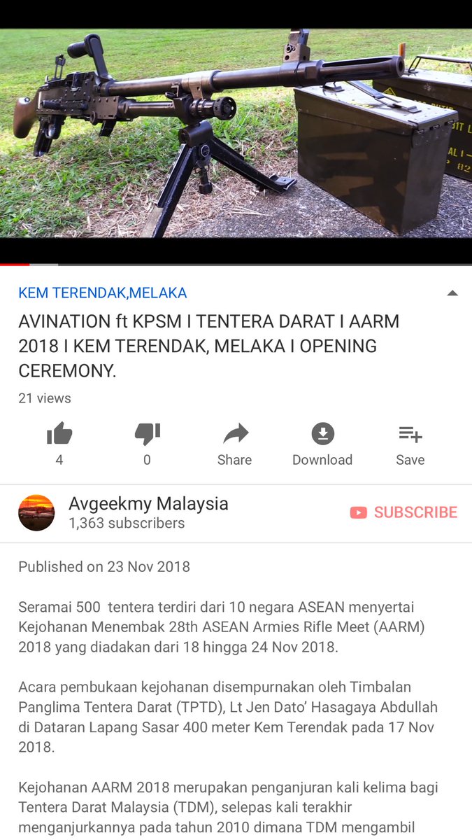 avgeekmy's tweet photo. Bismillah.
https://t.co/X3aJ9aNYqi
#AARM2018 ASEAN ARMIES RIFLE MEET 2018 full opening ceremony video. Jemput la tonton ya. https://t.co/DlWRPRx5TG