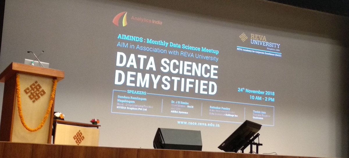 Mohan__CR's tweet image. Kicking off AIMINDS: Monthly Data science Meet-up
 @REVAUniversity with the first session by S.Ramalingam N #RACEREVA #DATASCIENCEDEMYSTIFIED