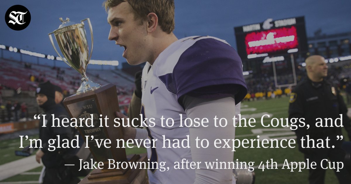 SeaTimesSports's tweet photo. Jake Browning 🔥🔥🔥

The only starting QB in Apple Cup history to go 4-0. https://t.co/u7pSa7xBJ3 https://t.co/84IstpFvDt