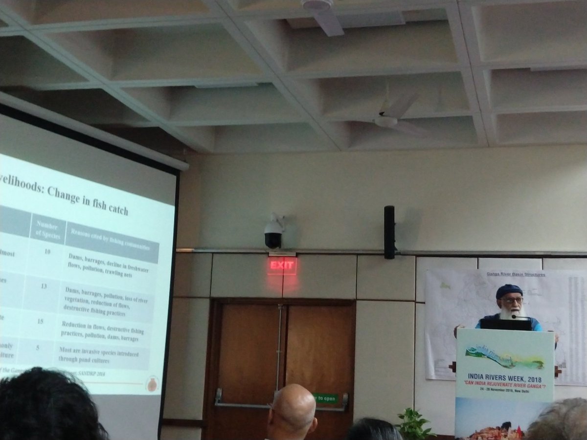 Self-cleansing capacity of Ganga is because of its sediment. So we have to let water and silt flow, not stop them through dams, says Dr Ravi Chopra at #IRW2018