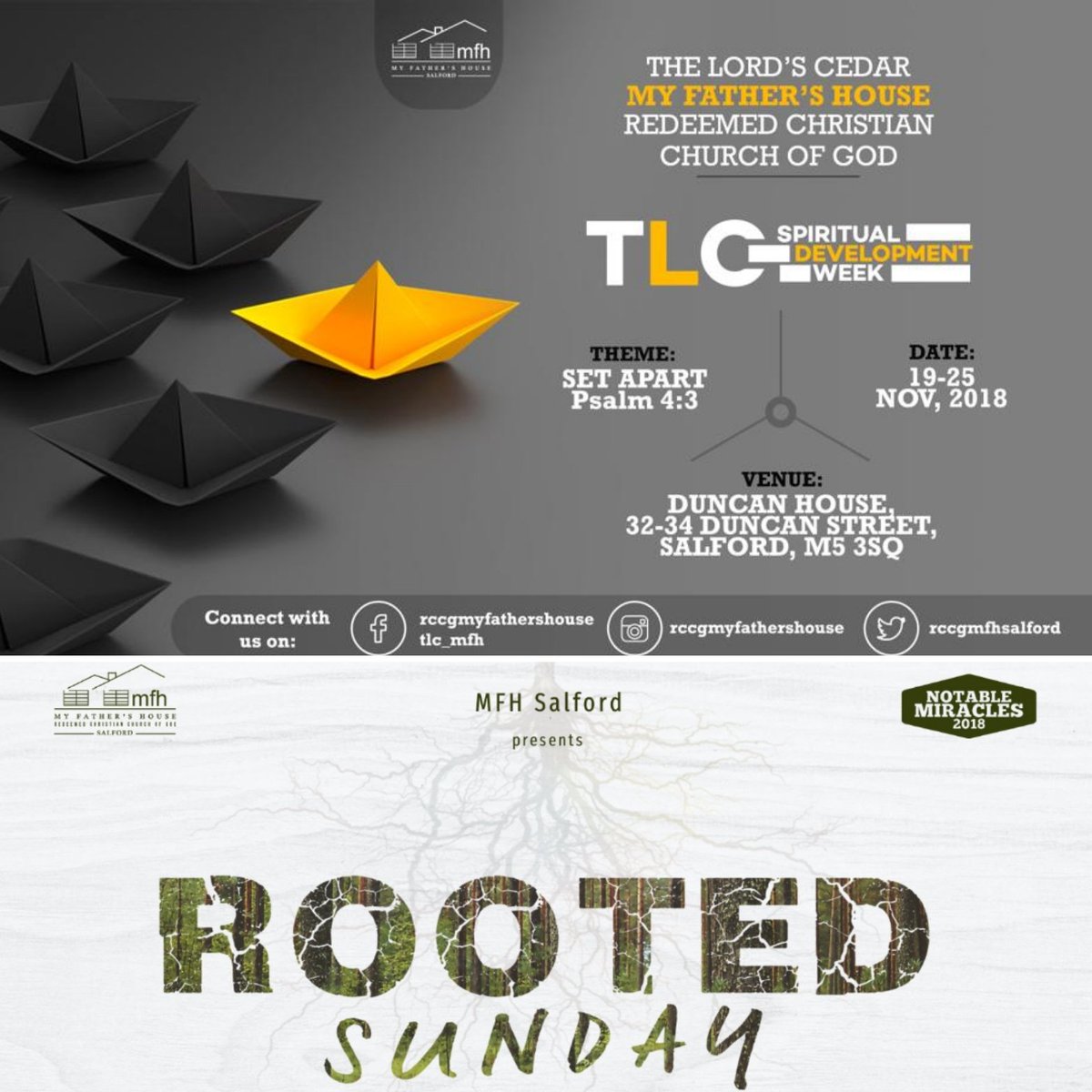 AdewoluOpeoluwa's tweet photo. #SetApart @tlc_mfh finale this Sunday 25th Nov. #10am #RootedSunday take over like never before.
But know that the Lord hath set apart him that is godly for himself: the Lord will hear when I call unto him Psm 4:3
#Notablemiracles
#BirthingDreams
#SpiritualDevelopmentWeek https://t.co/mQyDDQlk33