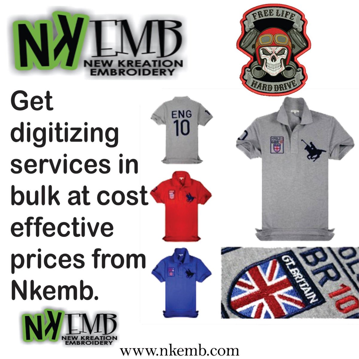 NkEmbroidery's tweet image. Get digitizing services in bulk at cost effective prices from Nkemb.
For more details visit: nkemb.com
For prices reach us at - mark.nkemb@gmail.com
or call us at : +1 609-473-0809

#logodigitizing #puffdigitizing #nkemb #redworkdigitizing