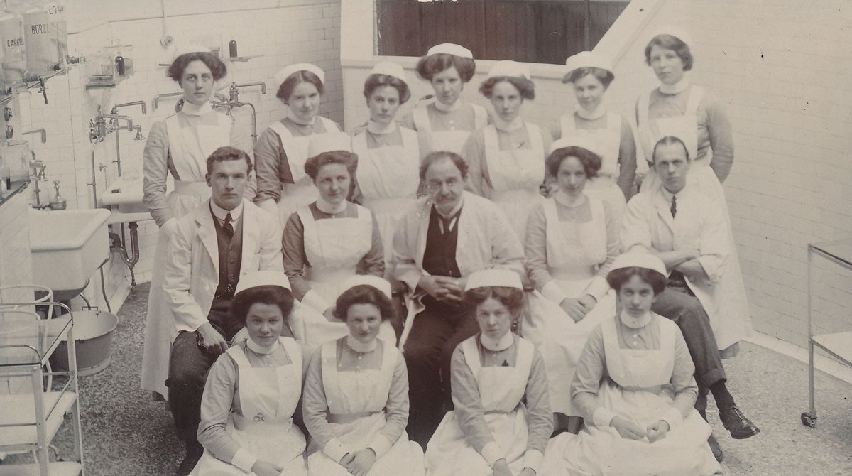 Charles Walker Cathcart & his surgical team at Edinburgh Royal Infirmary, 1913. Cathcart achieved fame on the #rugby field by gaining three caps for Scotland, debuting against England in 1872.  #ExploreArchives #SportingArchives