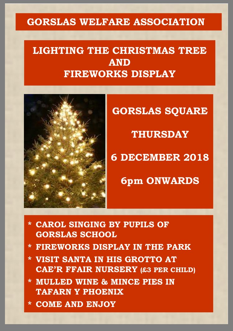 We will be hosting the lovely members of our community on the night of the Gorlas Christmas light switch on - 6th of December from 6pm! 

Make sure you come on in from the cold and enjoy a mince pie and some warming mulled wine! We look forward to welcoming you!

#nadoligllawen