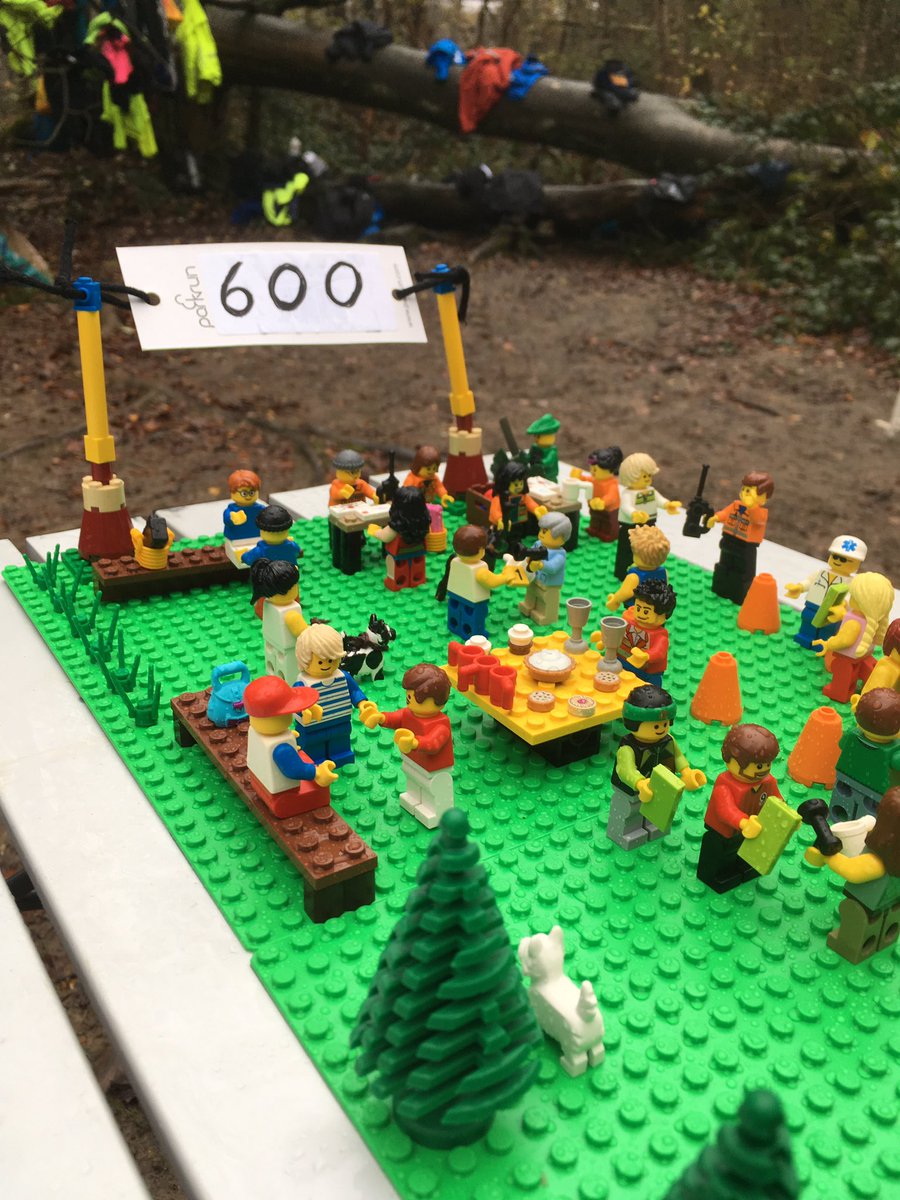 AuntieLins49's tweet photo. Celebrating 600 @parkrunUK at @bansteadparkrun this morning.... fabulous @LEGOIdeas model made by Sally Skipper depicting everything that’s great about our wonderful parkrun https://t.co/C1Y0i5HWNo