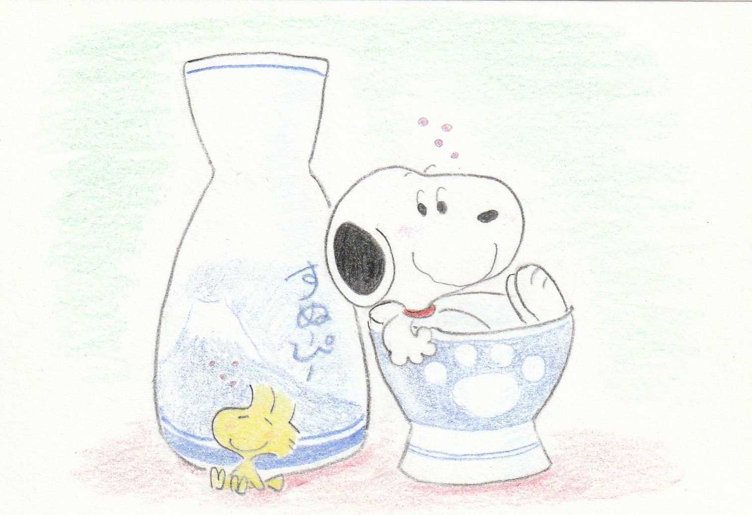 Sima Sur Twitter ほろ酔いスヌーピー スヌーピー イラスト Snoopy Illustration