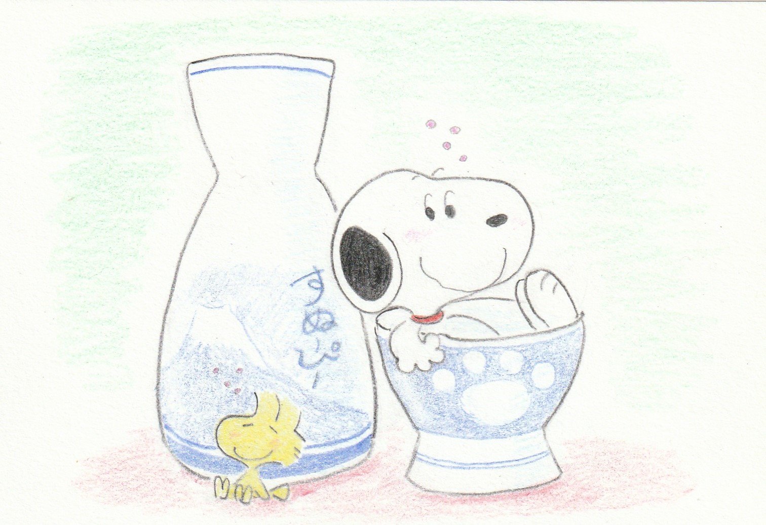 Sima ほろ酔いスヌーピー スヌーピー イラスト Snoopy Illustration T Co Okslwdtexl Twitter