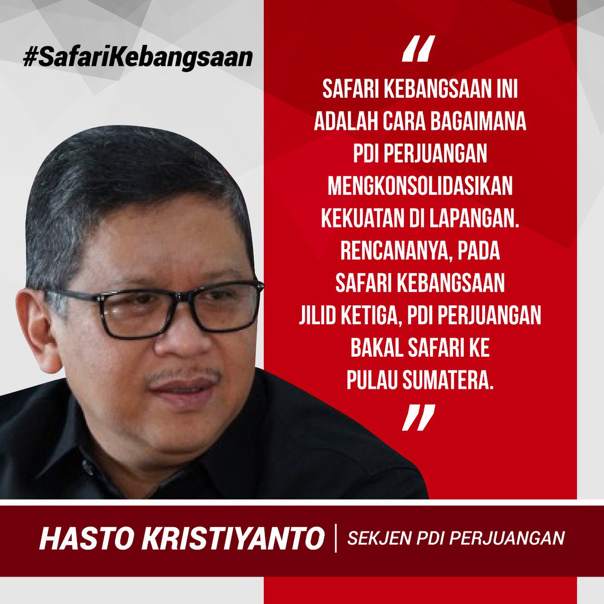 ilyashusein4's tweet photo. "Indonesia harus dibangun dengan basis kebudayaan yang kuat, dengan bercirikan indonesia. Itulah pemimpin yang diperlukan," kata Hasto @PDI_Perjuangan @MahesaTiwi @PeciHitam7 @Fsilolongan @DiskusiSenja1
#SafariKebangsaan https://t.co/nb9gMq6hsh