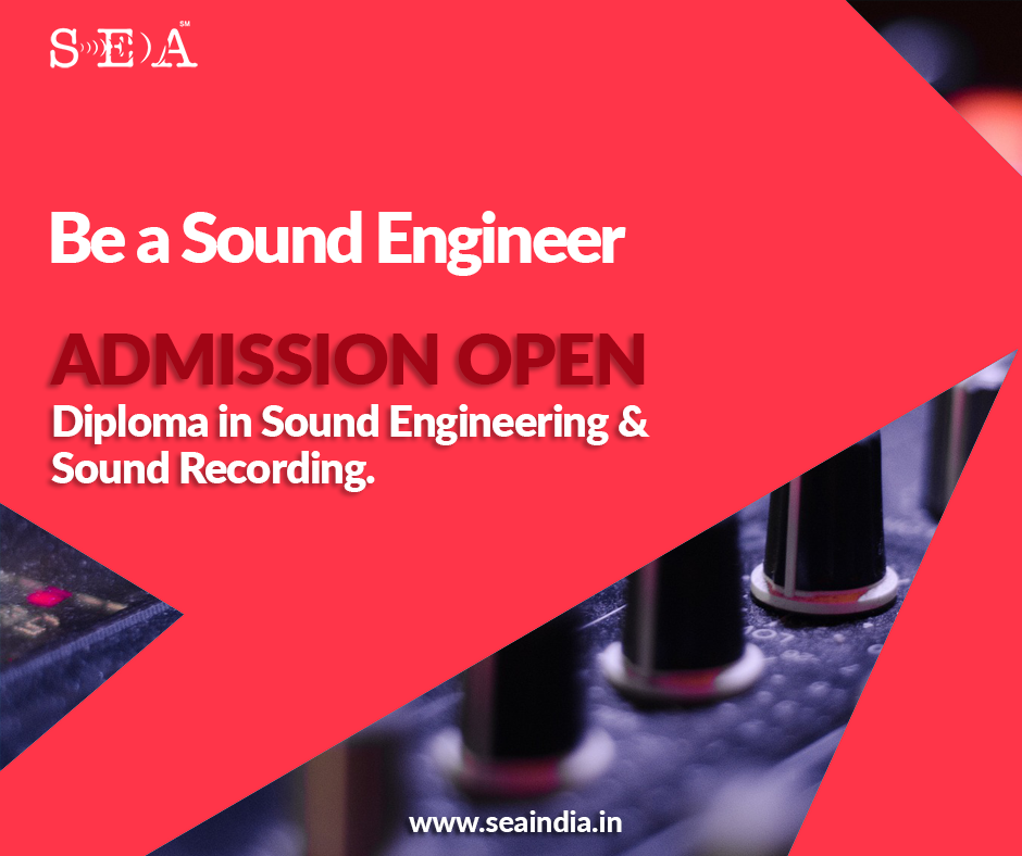 seaindia's tweet photo. Your new career in Media &amp; Entertainment Industry Starts Here !!!
The #1 &amp; Exclusive Sound Engineering Campus in India, invites application for its prestigious 1-year Diploma in Sound Engineering and Sound Recording Course.
#sound #engineering #career #course https://t.co/VxB2A970Zq