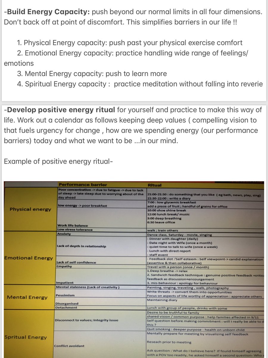 LokeshSpeaks's tweet photo. Managing ‘Energy’ and not Time is the key to Full Engagement. Multi-dimensionality of energy beautifully described by authors. #BookinMyHand #MyBookNotes Thanks @N_Sethi for recommending https://t.co/LtImr3RPNF