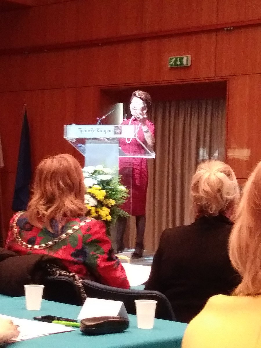 Mrs Androulla Vasileiou 1st president of BPW Cyprus, addressing the 1st BPW Med Symposium
