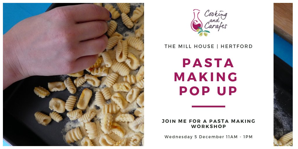 Want to learn how to make pasta? Join me in a pasta making workshop trialing a new event space for me in #Hertford DM me if interested #HertsHour