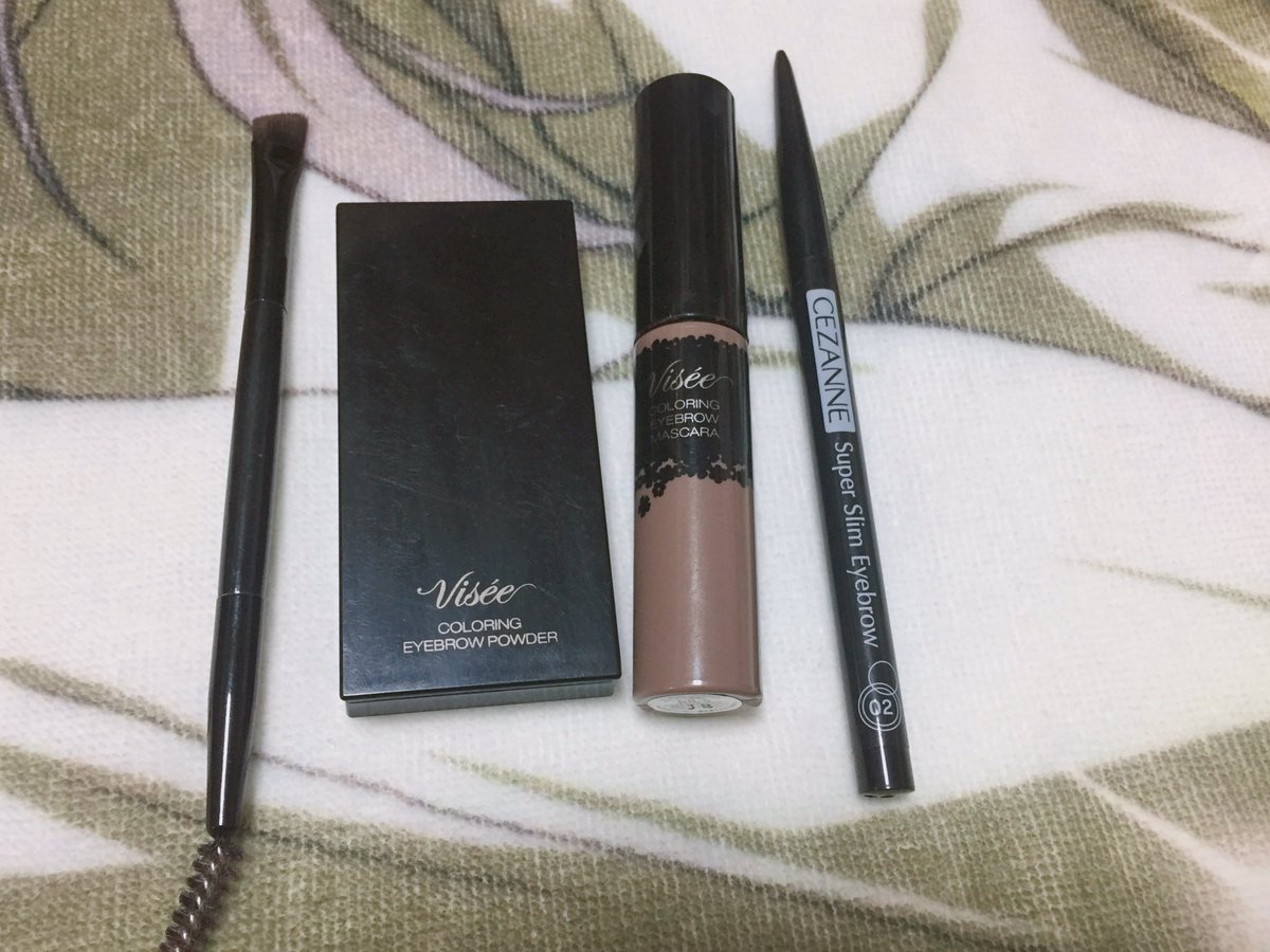 もtsu בטוויטר ワイの眉毛三種の神器 ヴィセ リシェ カラーリングアイブロウパウダー Br 3 ヴィセ リシェ カラーリングアイブロウマスカラ Br 5 セザンヌ 超細芯アイブロウ 02オリーブブラウン
