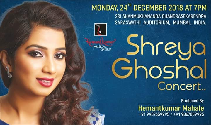 SonaSsg's tweet photo. @shreyaghoshal Yipeee...💃💃
Exact 1month left for #Mumbai concert on #24Dec18 at Sri Shanmukhananda hall! 😍
Can't wait to feel the harmony of pure music live in the vocal of the Queen!! 😍
Daammmmm excitedddd..🙌🙌 https://t.co/w4AL58YRON