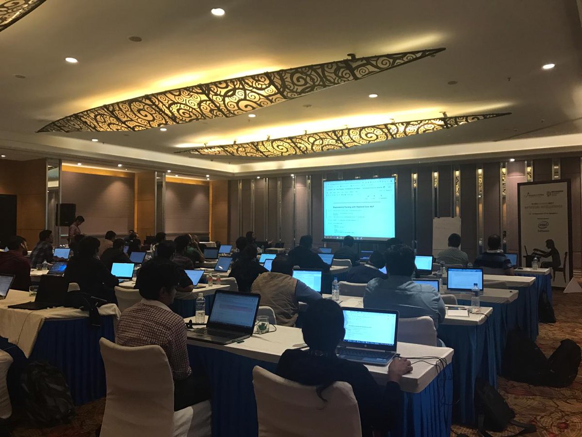 AnalyticsVidhya's tweet photo. An exciting & hands-on workshop happening today on Natural Language Processing by Dipanjan Sarkar & Raghav Bali,only at #DHS2018 (Bengaluru). Tag urselves if u r attending this informative session. Registrations closing for tmw's session on #NLP.Book here: https://t.co/5eaJtiDNCO https://t.co/n1ssenCWWr