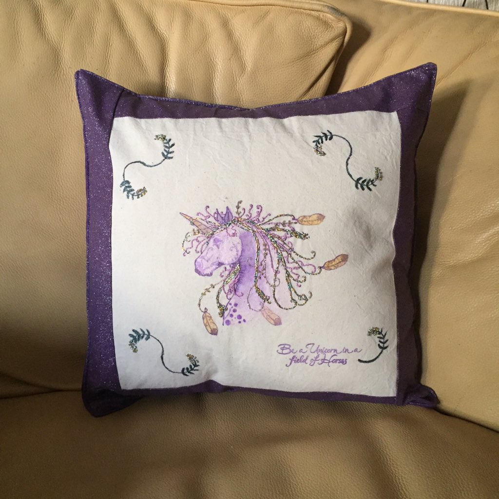 Morning: Who doesn’t love a unicorn I have two listed in my Etsy shop #CraftBizParty #RTmeBB #SaturdayMotivation #handmadebyme #unicorn #cushion #homedecoration #softfurnishings