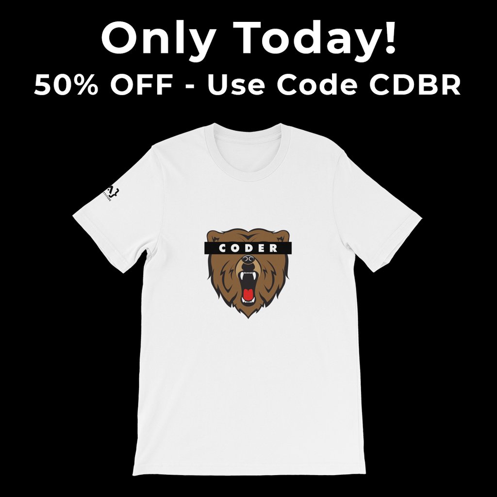 CodingAttitude's tweet image. Black Friday Weekend :: Coder bear T-shirt at 50% OFF
Only Today 😱😱 - Use Code CDBR
➡️ codingattitude.com/product/bear-c…
#coding #codinglife #codingisfun #codingislife #programming #codinglove #programminglife #programmingisfun #programmingstudents
