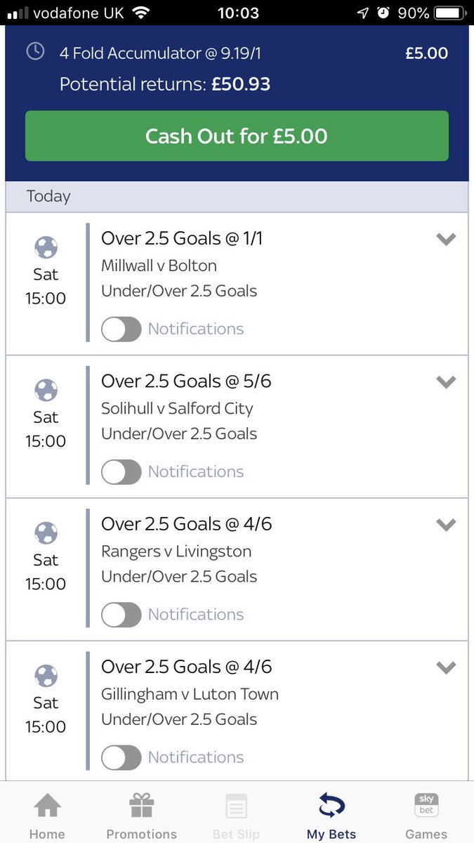 Over 2.5 goals today #lowstake #freebets