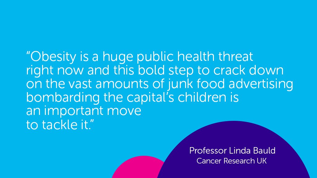 CR_UK's tweet photo. Junk food ads will be banned on public transport in London from February 2019. Read our news report for the details: https://t.co/rZUtP9chMi https://t.co/IaH29ae7GI