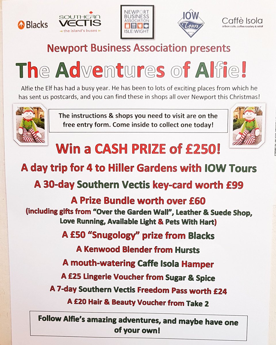 bijou533296's tweet photo. Let the competition commence
Follow Alfie's adventures around Newport for the chance of winning great prizes. We have competition forms in the salon 😃
#competition #treasuretrail #peizes #christmas #elf #elfcompetition #NewportIW #IsleofWight #PureIslandHappiness #WDYT https://t.co/R2Aj82dWsN