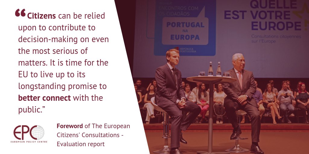 Should the European citizens be consulted on the #FutureofEurope?
Enjoy a well researched #WeekendsRead with the latest EPC Evaluation report on European Citizens’ consultations.
More at bit.ly/2A8VEyL  #EUHaveYourSay