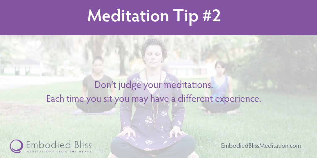 embodiedbliss's tweet photo. #MonthlyMeditationTip 2 because creating a #meditation practice can be challenging. Don't judge your #meditations https://t.co/iYh6JEDBoU