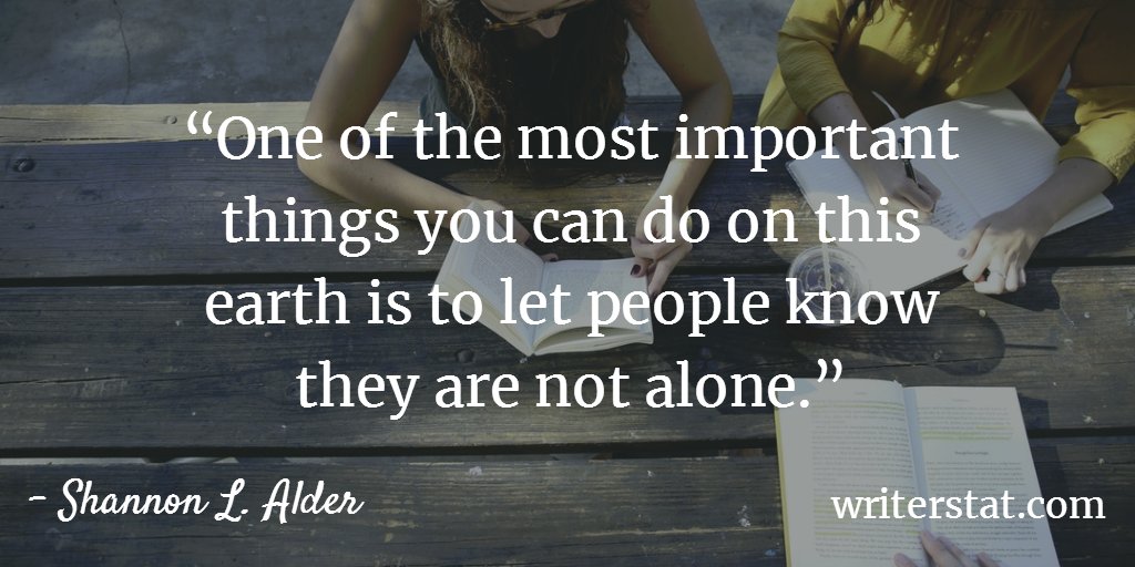 WrtrStat's tweet photo. Support your fellow writers as often as you can because when we encourage each other we encourage ourselves too. -Joy @JoyDFanning Be Writing. #amwriting https://t.co/wRC3XqfHBz