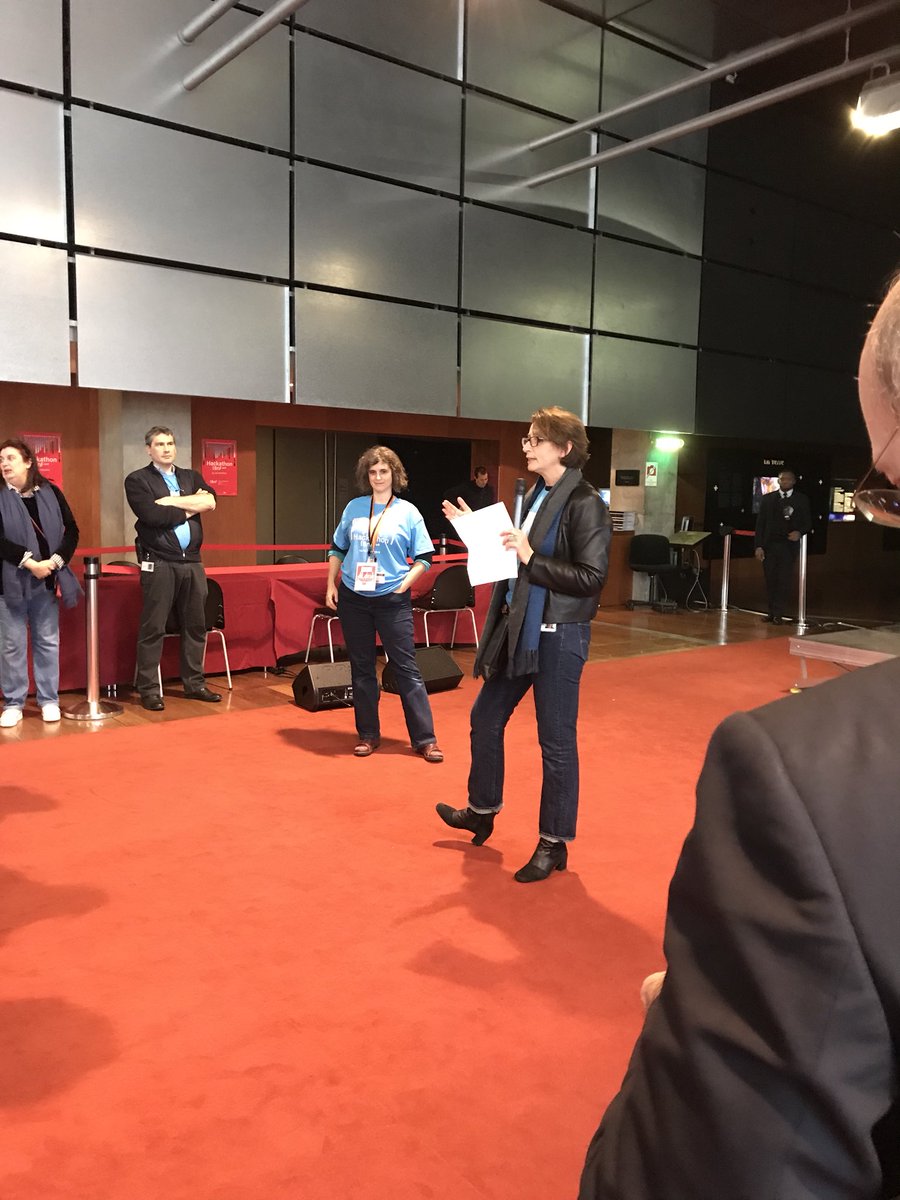 spillorg's tweet photo. La présidente de la BnF introduit l’événement  #HackathonBnF ! C’est parti pour 24h ! https://t.co/bjFaEedVEq