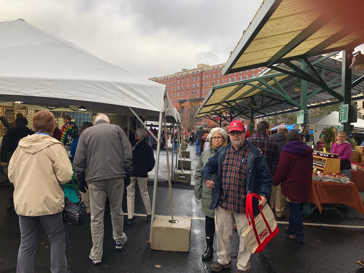 Holiday market teems w people crafts and good food. Come on down! BTown classic.