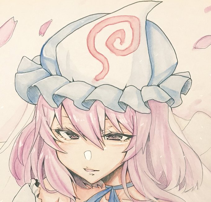 久しぶりに幽々子様描いた。 